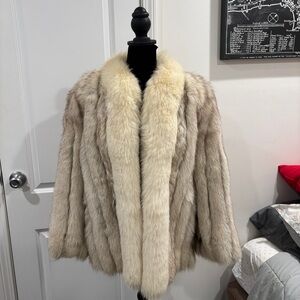 Saga Furs Fox Elegant Cream and Brown Jacket